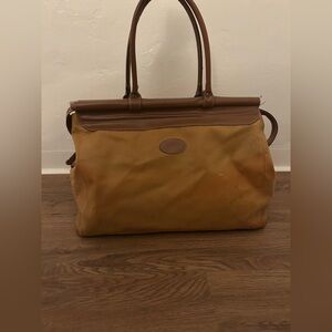 Two's Company Orange and Brown Handel Travel Bag